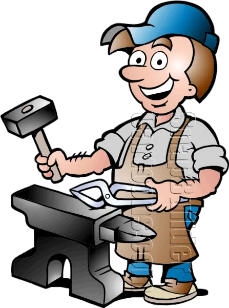 Blacksmith Worker With Tools Transparent Blacksmith Clipart Png Blacksmith Logo