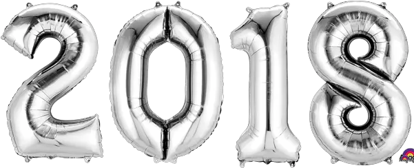 2018 Silver Balloon Bunch Number Shaped Balloons 18 Full Drawing Png Silver Balloons Png