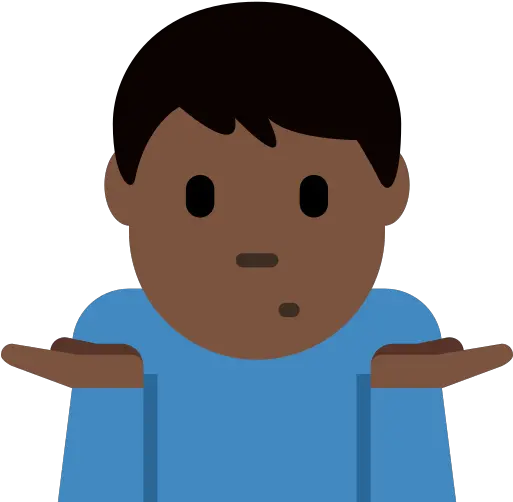 U200d Man Shrugging Dark Skin Tone Emoji Black Shrugs Emoji Png Boy Emoji Png