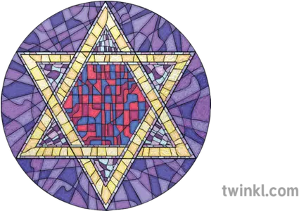 Star Of David Jewish Stained Glass Window Synagogue Symbol Judaism Png Star Of David Png