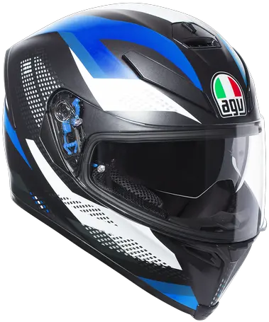 Agv E2205 Multi Plk Agv Helmet White Blue Png Blue Icon Motorcycle Helmet