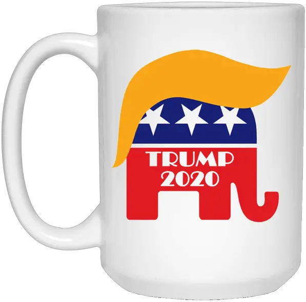 Download White Mug Re Gop Elephant Trump Hair Png Trump 2020 Png