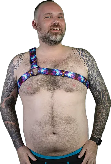 Asymmetric Harness Barechested Png Chest Hair Png