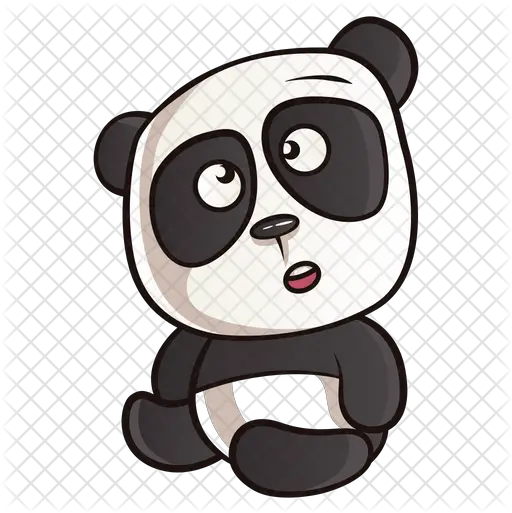 Thinking Panda Icon Of Sticker Style Thinking Panda Png Thinking Png