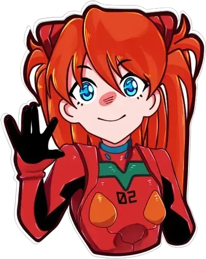 Asuka Nge Whatsapp Stickers Stickers Cloud Fictional Character Png Asuka Transparent