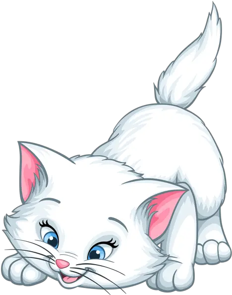 White Kitten Cartoon Png Clip Art Image Transparent White Cat Clipart Kittens Png