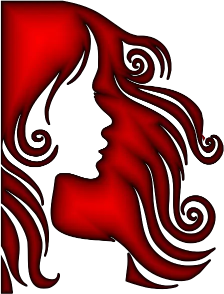 Red Profile Female Hair Silhouette Png Red Hair Png