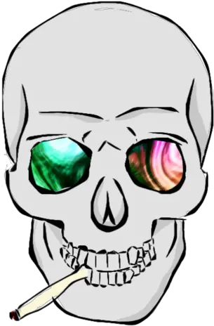 Calavera Con Cigarro Png Trippy Smoking Skull Calavera Png