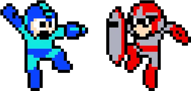 Download Megaman And Protoman Mega Man Pixel Jump Full Megaman Pixel Art Png Mega Man Transparent