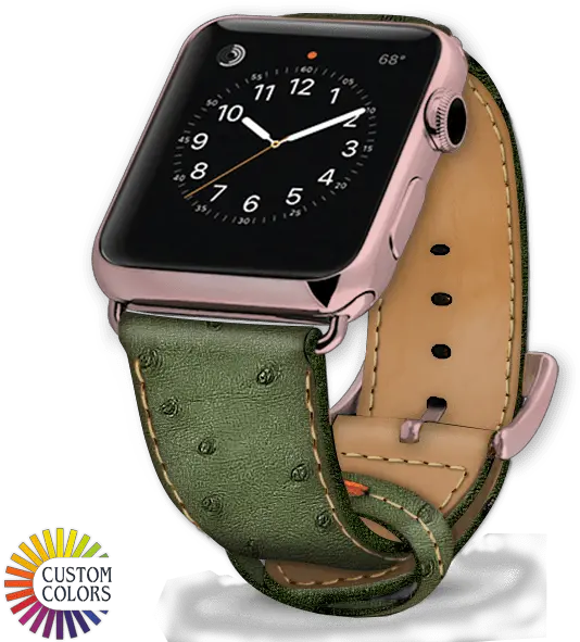 Apple Watch Strap Ostrich Leather Kožený Remienok Apple Watch Png Green Phone Icon On Apple Watch