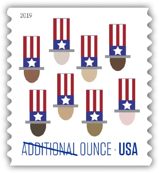 Uncle Sams Hat Coil Stamp Additional Ounce Stamp 2019 Png Uncle Sam Hat Png