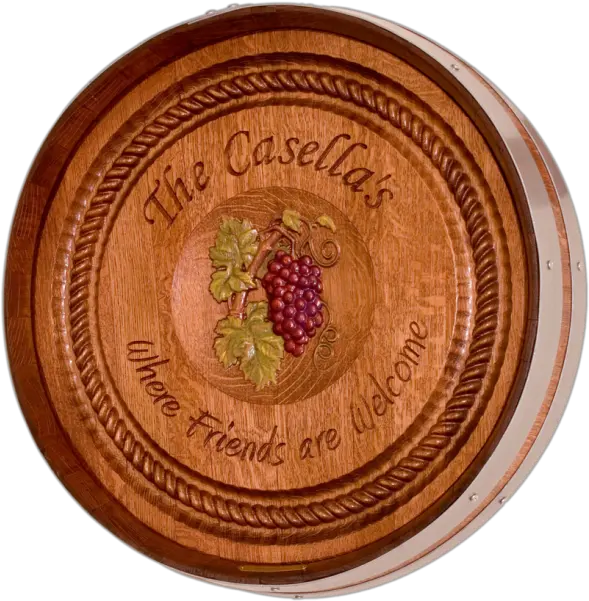 Wine Barrel Art Carving 3d Grape Cluster And Rope Border Carved Wooden Rope Border Png Rope Border Png