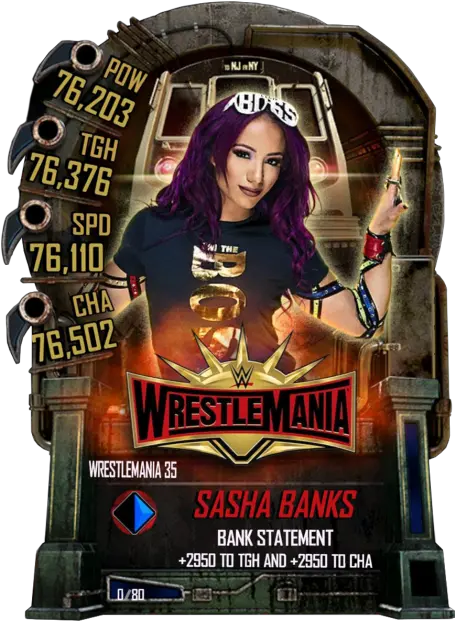 Sasha Banks Wwe Supercard Season 2 Debut Wwe Supercard Wwe Supercard Rey Mysterio Png Sasha Banks Png