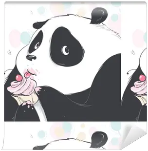 Doodle Panda Cute Cartoon Happy Girly Png Cute Panda Icon