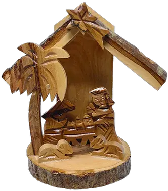 Nativity Scene Olive Wood Color Icon U2013 Logos Trading Post Lawn Ornament Png Nativity Icon Images