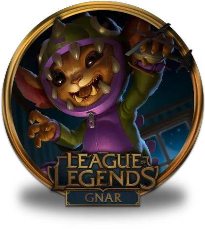 Gnar Dino Icon League Of Legends Gold Border Iconset Fazie69 Dino Gnar Png Dino Icon