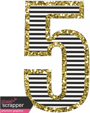 Baby Number 5 Bling Graphic By Melo Vrijhof Transparent Glitter Number 5 Png Number 5 Png