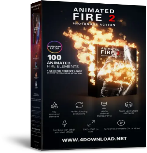 Download Graphicriver Animated Fire 2 Photoshop Action Adobe Photoshop Png Animated Fire Png