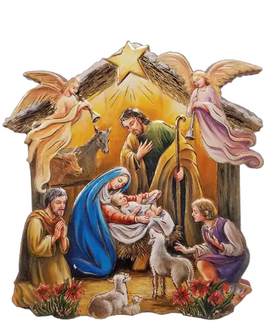 Nativity Christmas Plaque Gold Accents 4 Wood Italy P511 Catholic Christmas Images Png Gold Plaque Png