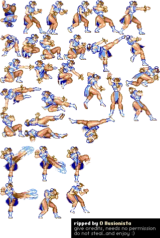 Street Fighter 2 Chun Li Sprites Street Fighter Chun Li Sprite Sheet Png Chun Li Png