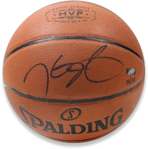 Kevin Durant Signed Nba Spalding Basketball With 2013 14 Mvp Stamp Water Basketball Png Kevin Durant Png