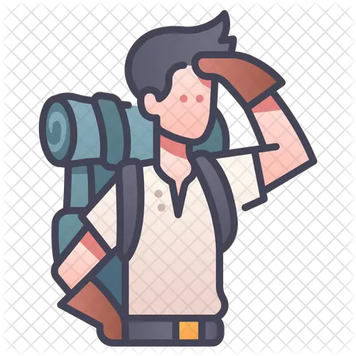 Hiker Icon Of Colored Outline Style Icon Png Hiker Png