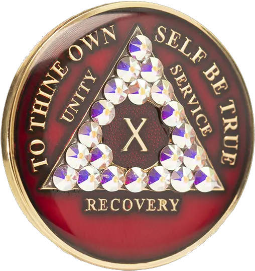 A49 Aa Medallion Red Coin W Ab White Triangle Bling Crystals Yrs 1 60 Emblem Png Red Triangle Logo