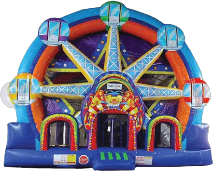 Ferris Wheel 5 In1 Slide U0026 Bounce House Combo Ny Clownscom Ferris Wheel Png Ferris Wheel Png