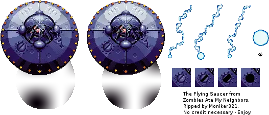 Snes Zombies Ate My Neighbors Flying Saucer The Flying Saucer Sprite Png Flying Saucer Png