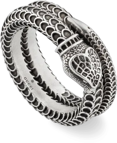 Gucci Garden Ring In Aged Sterling Silver Gucci Garden Snake Ring Png Gucci Snake Png