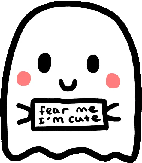 Fear Fearme Cute Ghost Emoji Cute Easy Doodle Art Png Ghost Emoji Transparent