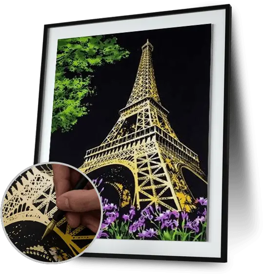 Eiffel Tower Scratch Art Png Eiffel Tower Transparent