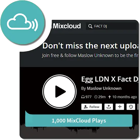 Buy 1 000 Mixcloud Plays Mixcloud Png Mixcloud Logo