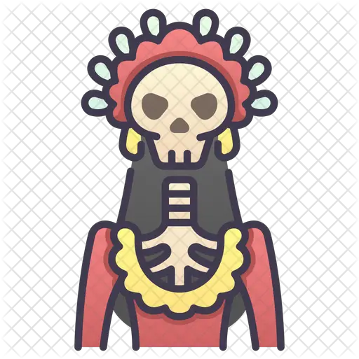 Medusa Skeleton Icon Outline Of A Mexican Women Png Medusa Png