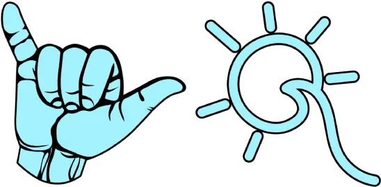 Vsco Cursor With Hang Loose U0026 Sun Wave Sweezy Custom Cursors Sign Language Png Hang Loose Icon