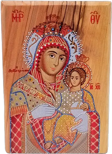 Virgin Mary Of Bethlehem Olive Wood Virgin Mary Of Bethlehem Png Mary Icon