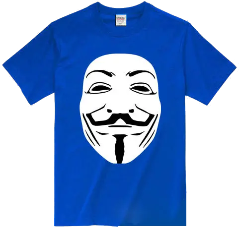 Download Anonymous Mask Blue T Shirt Larger Image Guy Guy Fawkes Mask Png Guy Fawkes Mask Transparent