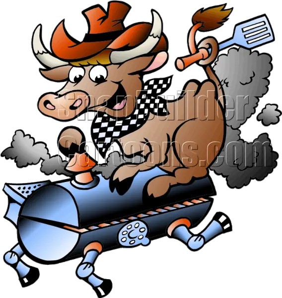 Bbq Grill Cow Holding A Spatula Bbq Pig Cartoon Png Bbq Logos