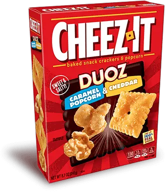 Cheez It Duoz Caramel Popcorn And Cheddar Cheez It Duoz Png Popcorn Transparent