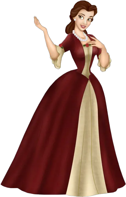 Princess Belle Red Dress Png Image With Belle In Her Christmas Dress Red Dress Png