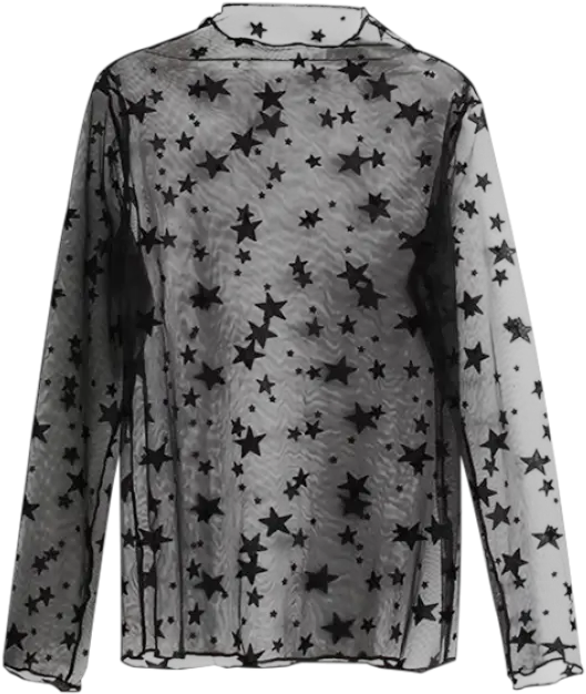 Pin Star See Through Blouse Png Black Star Transparent