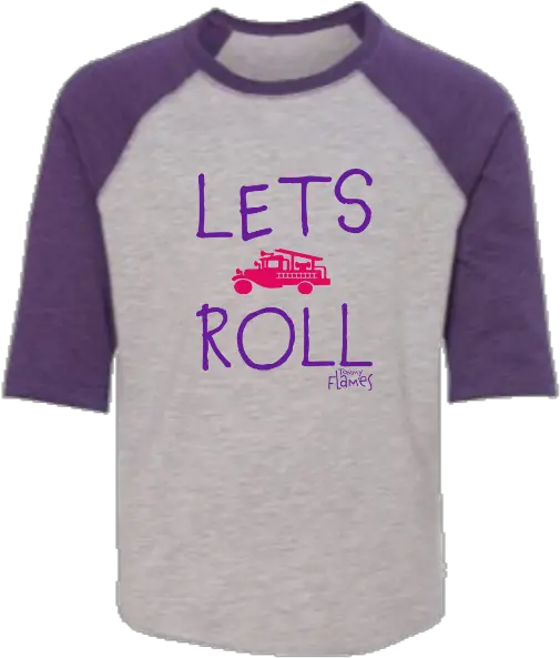 Lets Roll Girls Long Sleeve Png Purple Flames Png