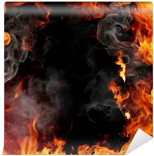 Fire Frame Wall Mural Pixers Flame And Smoke Background Png Fire Frame Png