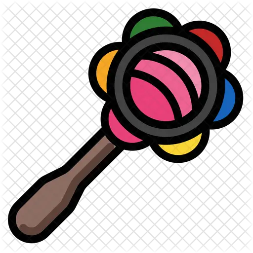 Rattle Icon Of Colored Outline Style Clip Art Png Rattle Png