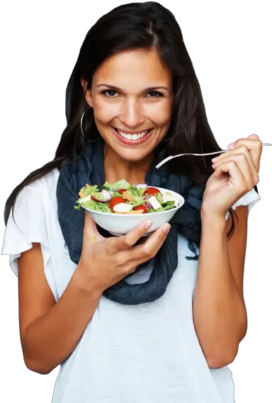 Nutritional Therapy Guide For A Cfs Woman Eating Salad Png Eating Png