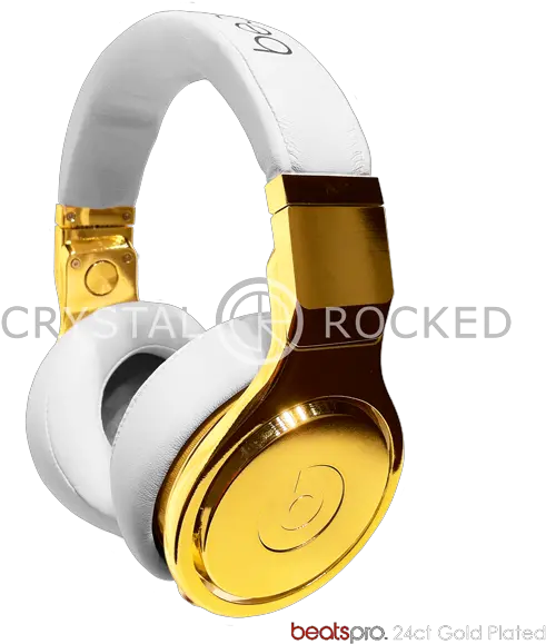 Customised By Crystal Rocked With 24ct Gold Beats By Dre Gold Png Dr Dre Png