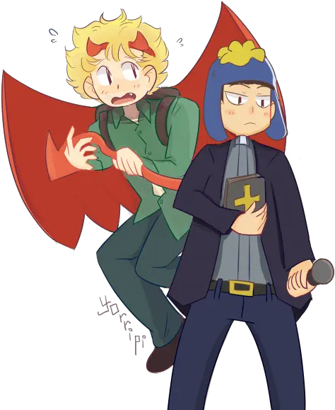 Drawn Devil Priest Youth Pastor Craig And Imp Tweek Fictional Character Png Imp Png