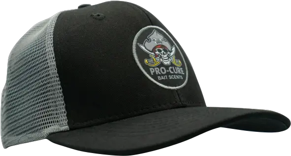 Pro Cure Black U0026 Grey Pirate Logo Trucker Hat Baseball Cap Png Pirate Hat Transparent