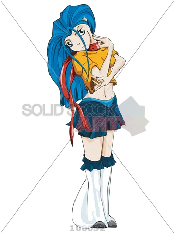 Stock Illustration Of Anime Character Blue Haired Girl Checking Pulse Illustration Png Anime Character Png