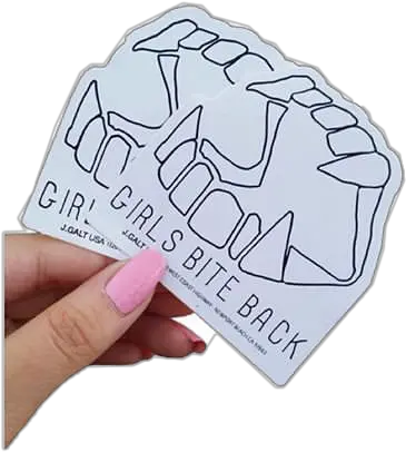 Sticker Girl Girlpower Girlsbiteback Jaws Mouth Teeth Drawing Png Back Of Hand Png